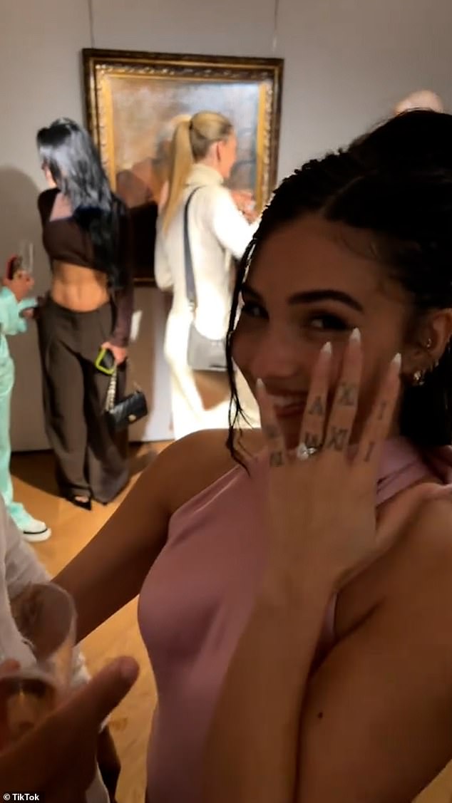 After Preye popped the question, she proudly showed off her sparkling diamond ring in a video online