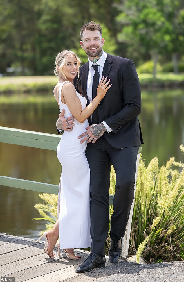 Filming for the thirteenth season of Married At First Sight is just weeks away, but production insiders claim the upcoming series is already in chaos behind the scenes. Pictured: MAFS 2025 couple Jamie and Dave