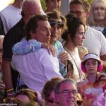 Matthew McConaughey was spotted sharing a friendly hug with Ronnie Wood as the A-list crowds descended on BST Hyde Park to watch Stevie Wonder on Saturday