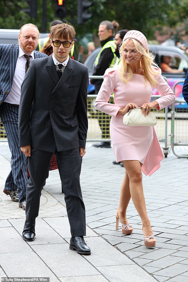 Emma Bunton led the celebrity guests started arriving for Mel B's wedding as she prepares to walk down the aisle for the third time