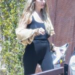 Jess Hart, 39, tried to go incognito in Los Angeles on Friday as she was spotted looking glum while moving some of her belongings into a storage facility