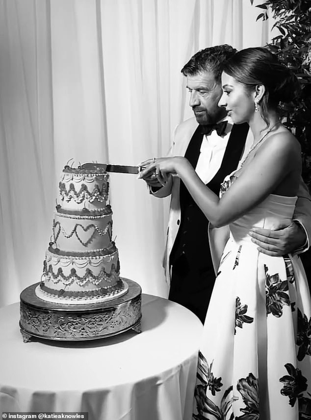 The DIY SOS presenter cut a sharp figure in a dusky pink jacket after exchanging vows with his lingerie brand boss bride during a lavish six-figure wedding at Braxted Park, Essex
