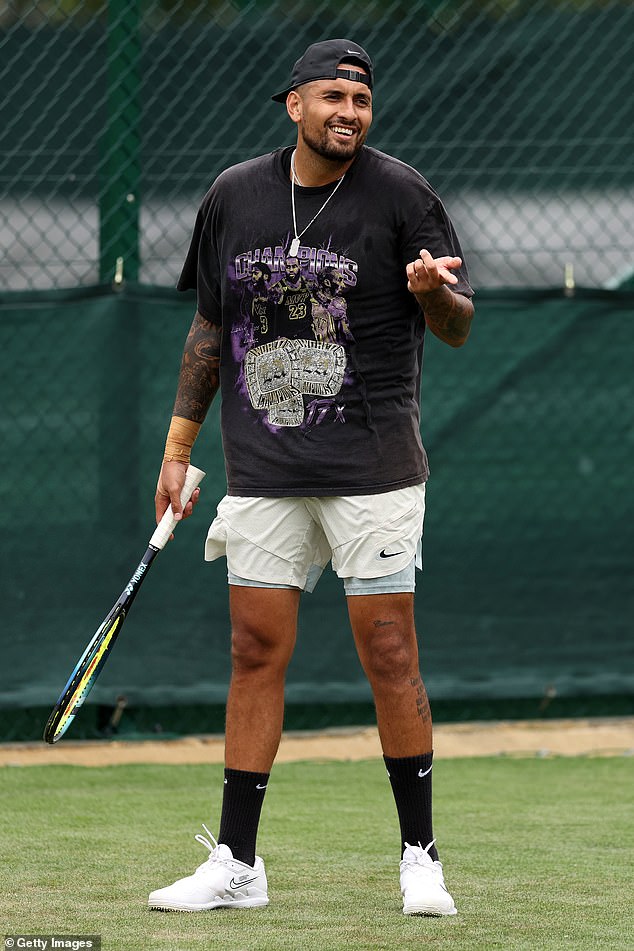 Nick Kyrgios (pictured) has continued to fuel romance rumours with Mia Dalkos as the pair apparently holiday together in the Bahamas