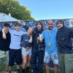 Liam and Noel Gallagher 's children proved that they're closer than ever as they reunited for the 'pic of the century' ahead of their fathers' first Manchester show