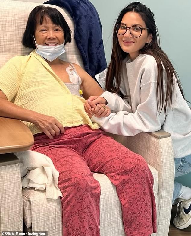 Olivia Munn revealed her mother Kim's battle with breast cancer - two years after she herself faced down the illness
