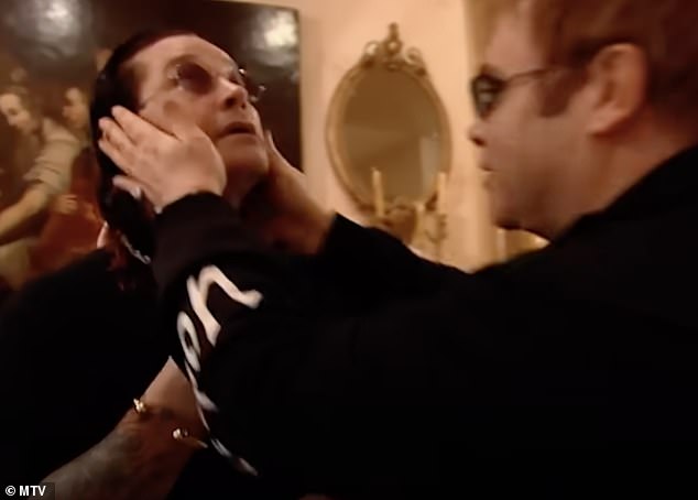 Ozzy Osbourne (L) and Elton John (R) enjoyed a decades long frienship that will end as the Rocktman star joins mourners to lay Black Sabbath singer to rest on Thursday (pictured 2005)