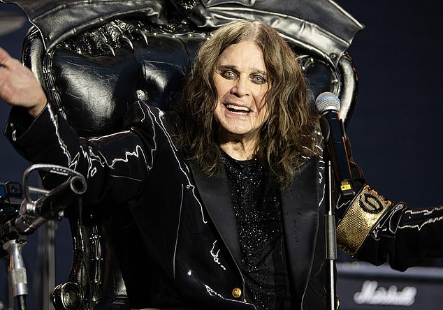 Ozzy Osbourne pictured at his Black Sabbath farewell gig at Villa Park stadium in July