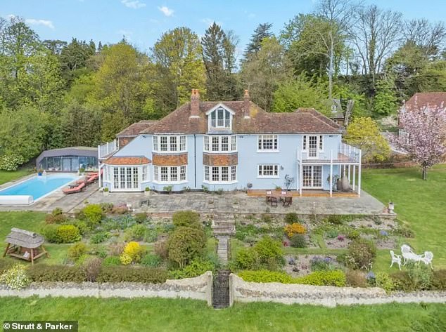 The sprawling property [pictured] initially hit the market for £3.5 million in September but sparked little interest from buyers, resulting in the asking price dropping by almost £1 million to £2.65million in January this year