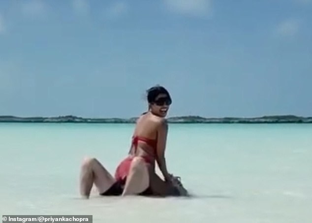 Priyanka Chopra slipped into a sexy red string bikini this week as she celebrated her 43rd birthday in the Bahamas