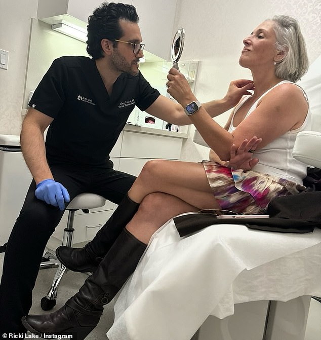 The Instagram album offered a deep dive into the story behind Ricki's facelift, with photos showing her first consultation with the plastic surgeon
