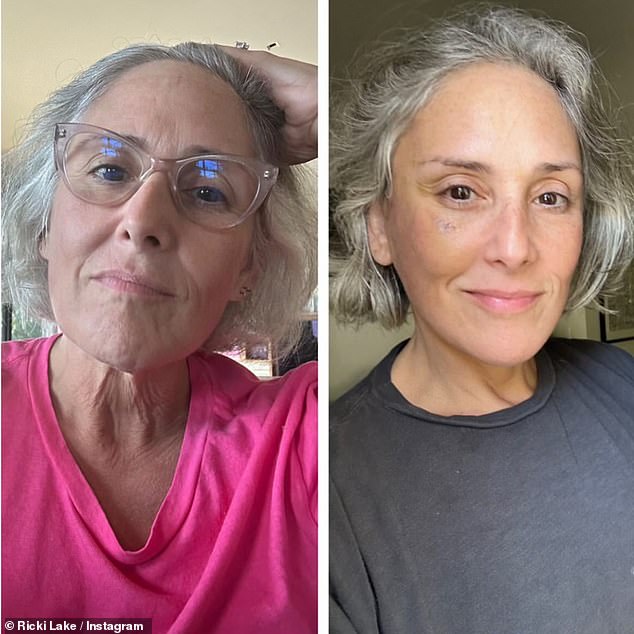 Ricki Lake celebrated the one-year anniversary of her facelift on Instagram this week, after going public with the procedure last month; pictured before and shortly after