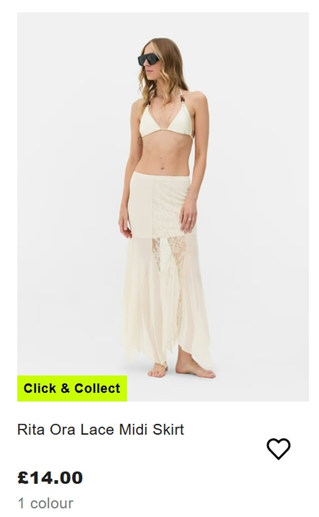 The singer, 34, revealed her fashion red flag are skirts where you can see the lining, but fans were quick to point out she has a skirt that does just this as part of her collection (pictured)