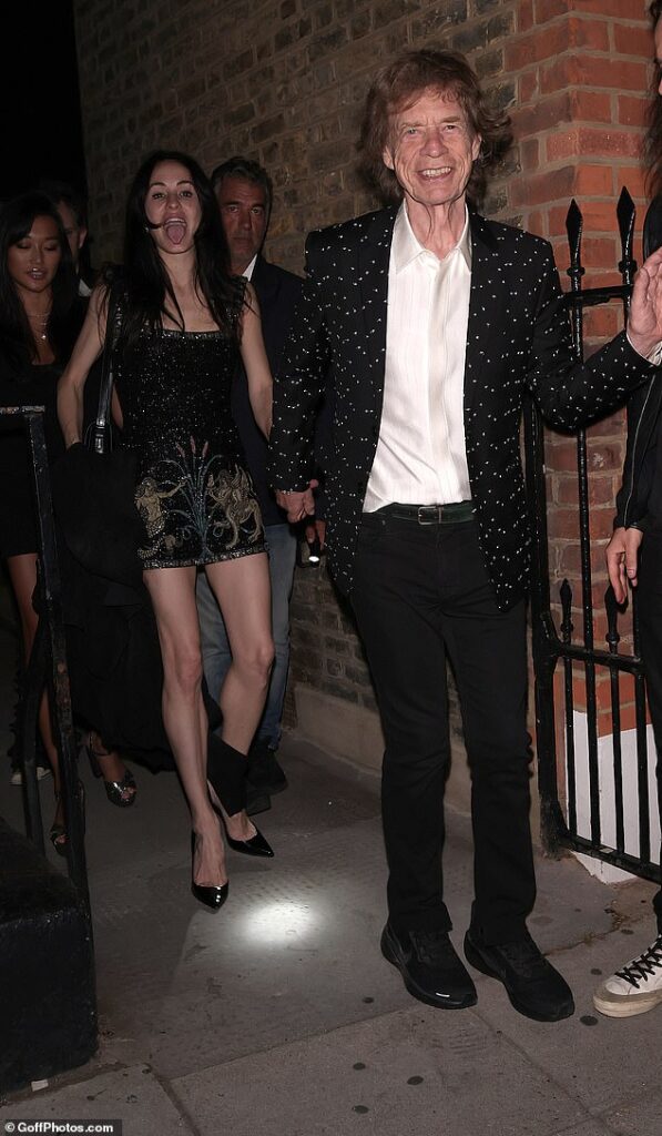 The Rolling Stones and Oasis had an unlikely crossover on Friday as both clans descended on the same venue for two separate A-list parties (pictured: Mick Jagger and Melanie Hamrick)