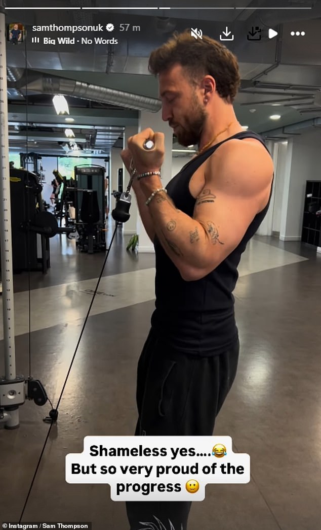 Sam Thompson offered fans another glimpse of his impressive 'glow-up' as he headed to the gym on Wednesday