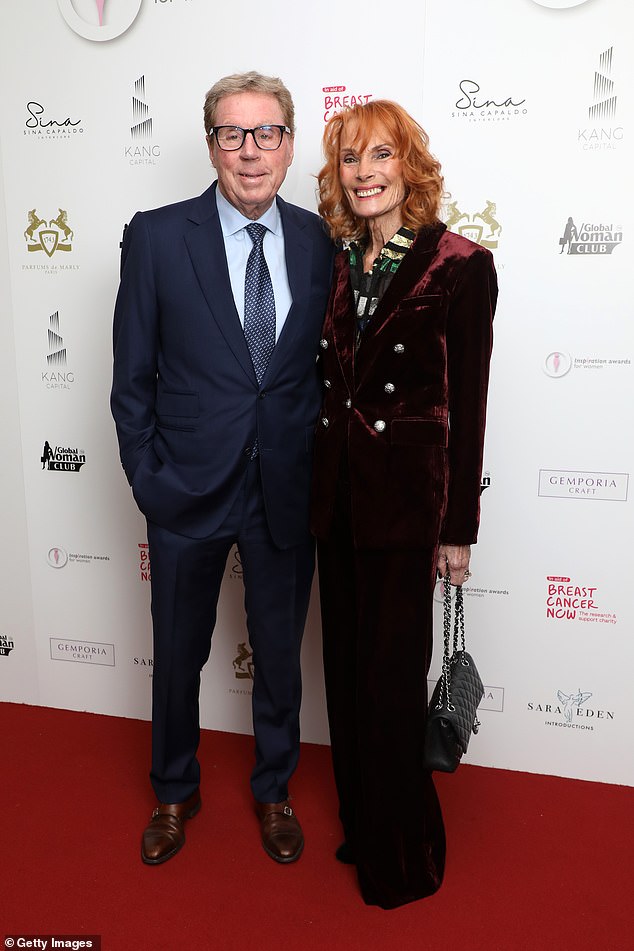 Sandra Redknapp is reportedly being treated for a mystery illness in hospital (Seen with Harry in 2023)