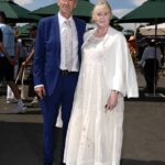 Sarah Lancashire joined her husband Peter Salmon for a rare public outing as they led the stars on day two of the Wimbledon Championships 2025 on Tuesday