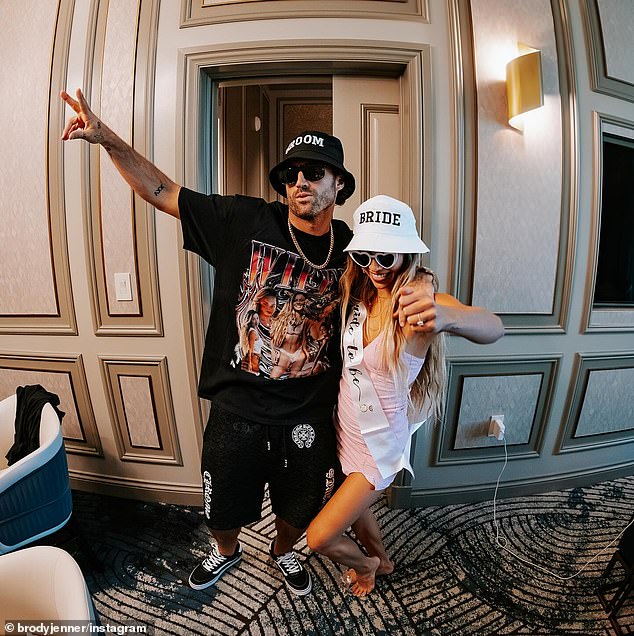 Jenner, 41, tied the knot at his mother Linda Thompson's Malibu home on Saturday, with the couple welcoming somewhere between 60 and 70 guests