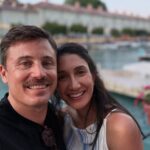 James Tobin is going to be a dad, with the Channel Seven star sharing exciting family news alongside his wife Farrah in a heartwarming Instagram post. Both pictured