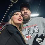 The Taylor Swift-Travis Kelce romance was an inspiration for two new parents who named their baby girl after the two superstars;  Pictured in Kansas City, MO in January