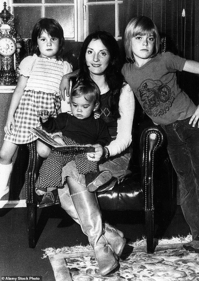 Thelma Riley pictured in 1976 with children (left to right) Jessica, 4, Eliot, 10, and baby Louis