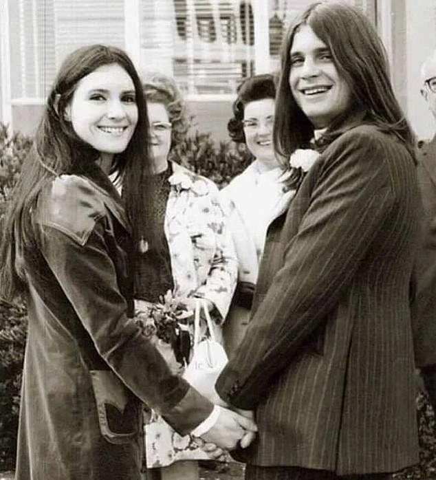 Rock icon Ozzy Osbourne (right) and his first wife Thelma Riley (left) pictured at their wedding in 1971