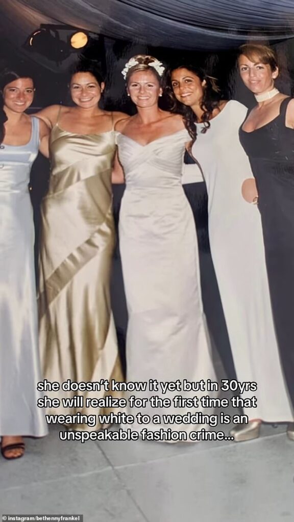 Bethenny Frankel 'just realized' she wore white to her friend's wedding 30 years ago