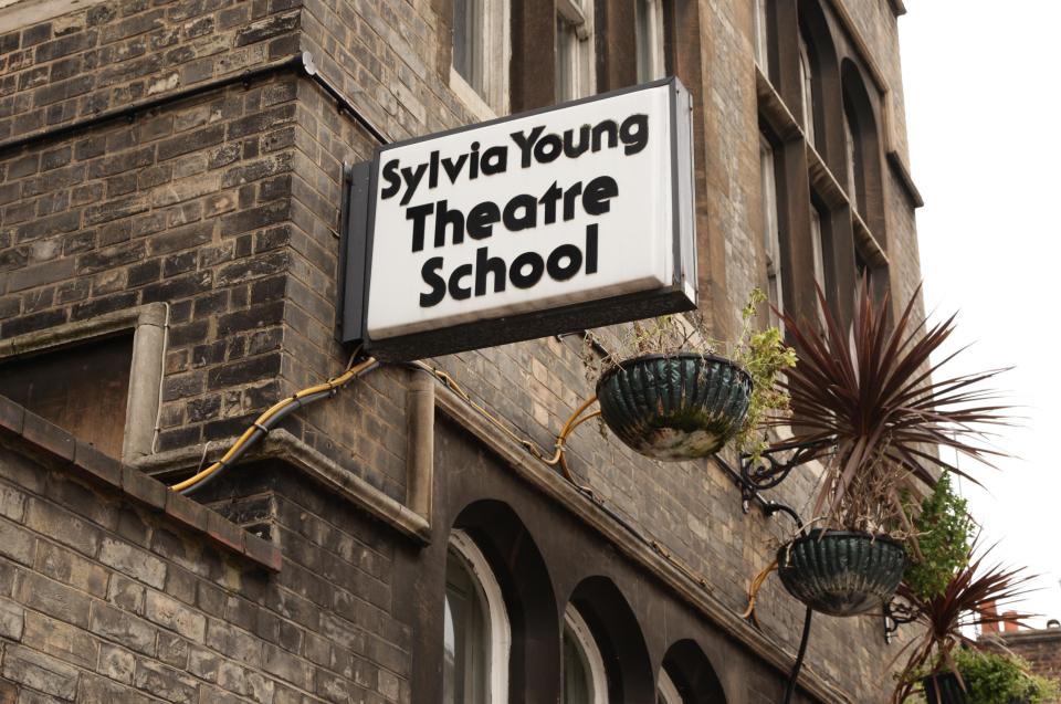 Sign for the Sylvia Young Theatre School.