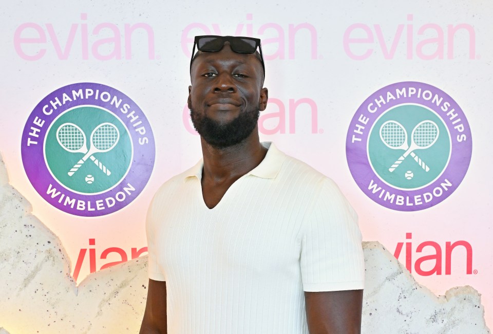 Stormzy at the evian 'Mountain Of Youth' VIP Suite at Wimbledon.