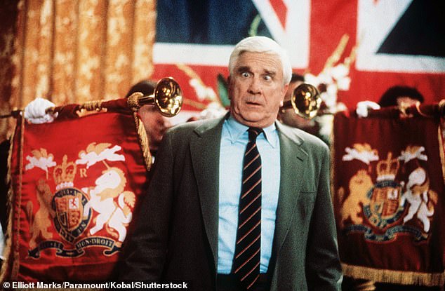 The Naked Gun hit theaters in December 1988. Cast members of the original film included Leslie Nielson (seen), Priscilla Presley, Ricardo Montalban and O.J. Simpson