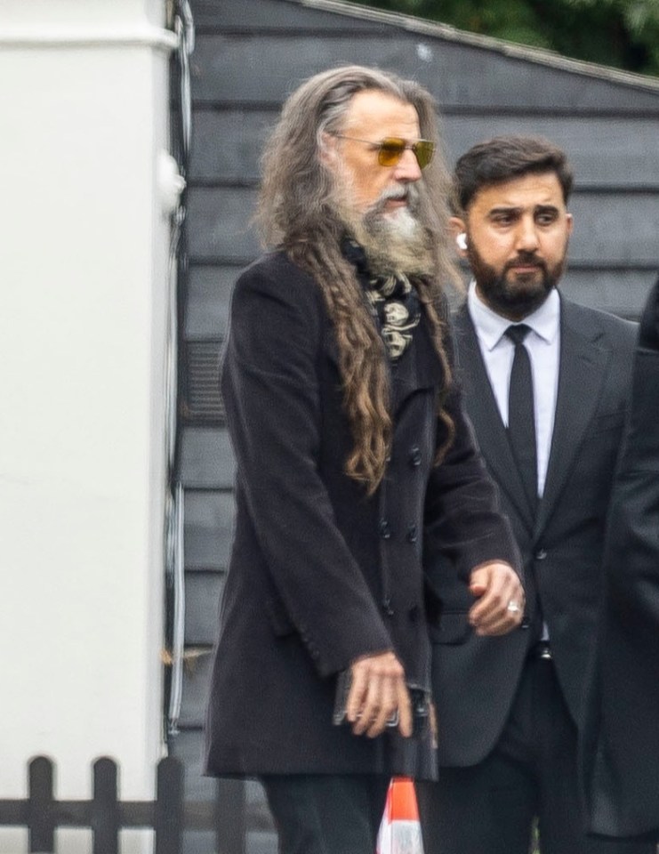 Zakk Wylde leaving a memorial service.