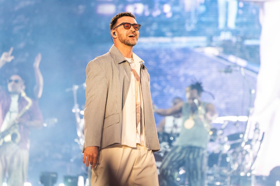 Justin Timberlake performing on stage.