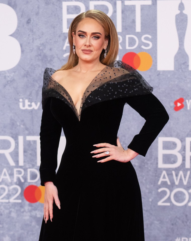 Adele at the BRIT Awards 2022.